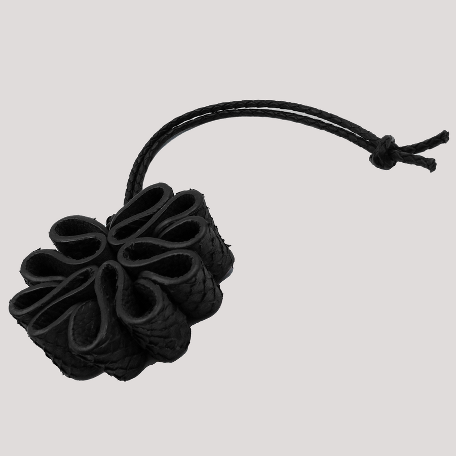 Pine Cone Bag Charm Salmon Black