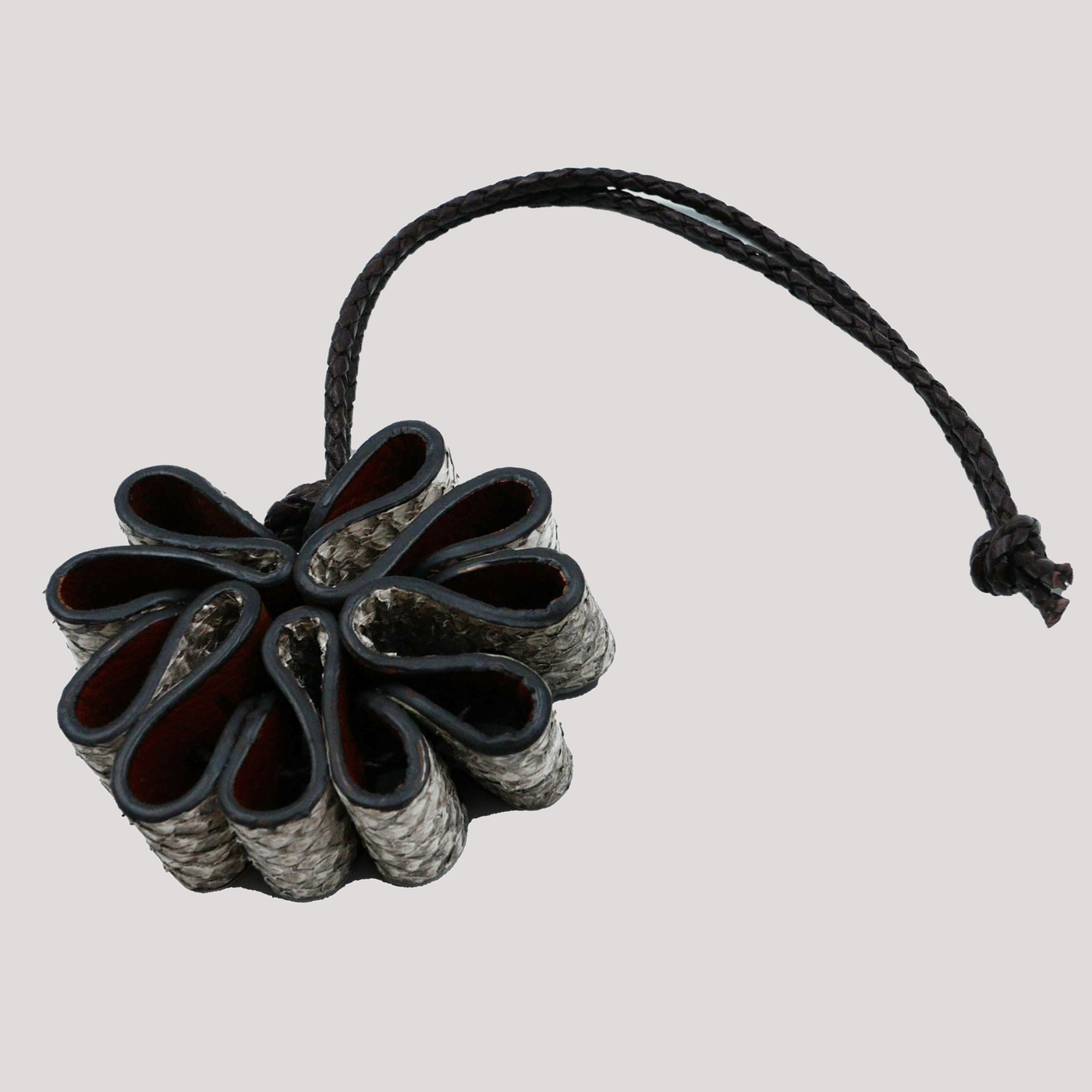 Pine Cone Bag Charm Salmon Himilayan